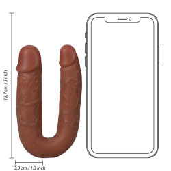 Real Rock Double Gode U Shape 12 x 3cm Marron